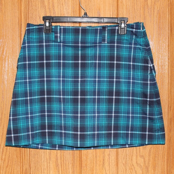 Nike Pants - Nike, Golf Athlete Skort Dry fit Plaid Blue skirt